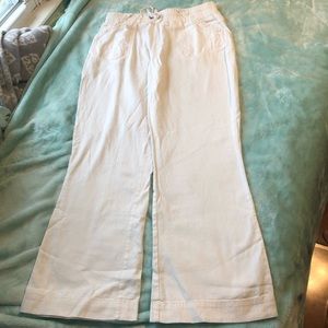 White straight leg pants